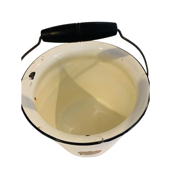 Porcelain Enameled Ware List Buffalo NY Flintstone Pail 9" Bucket - Picture 3 of 7